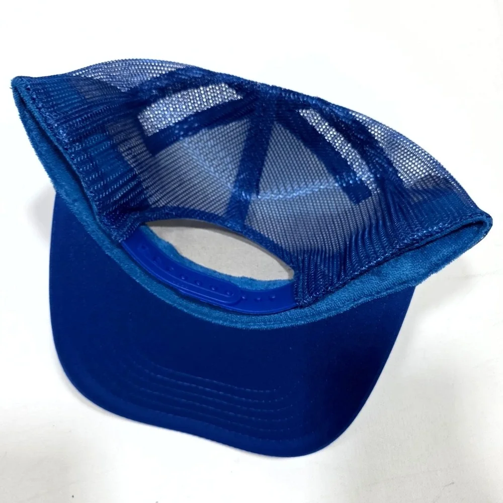 Port Sandz Trucker Hat Mens Blue See You Lakeside Patch Snapback Mesh Cap Retro